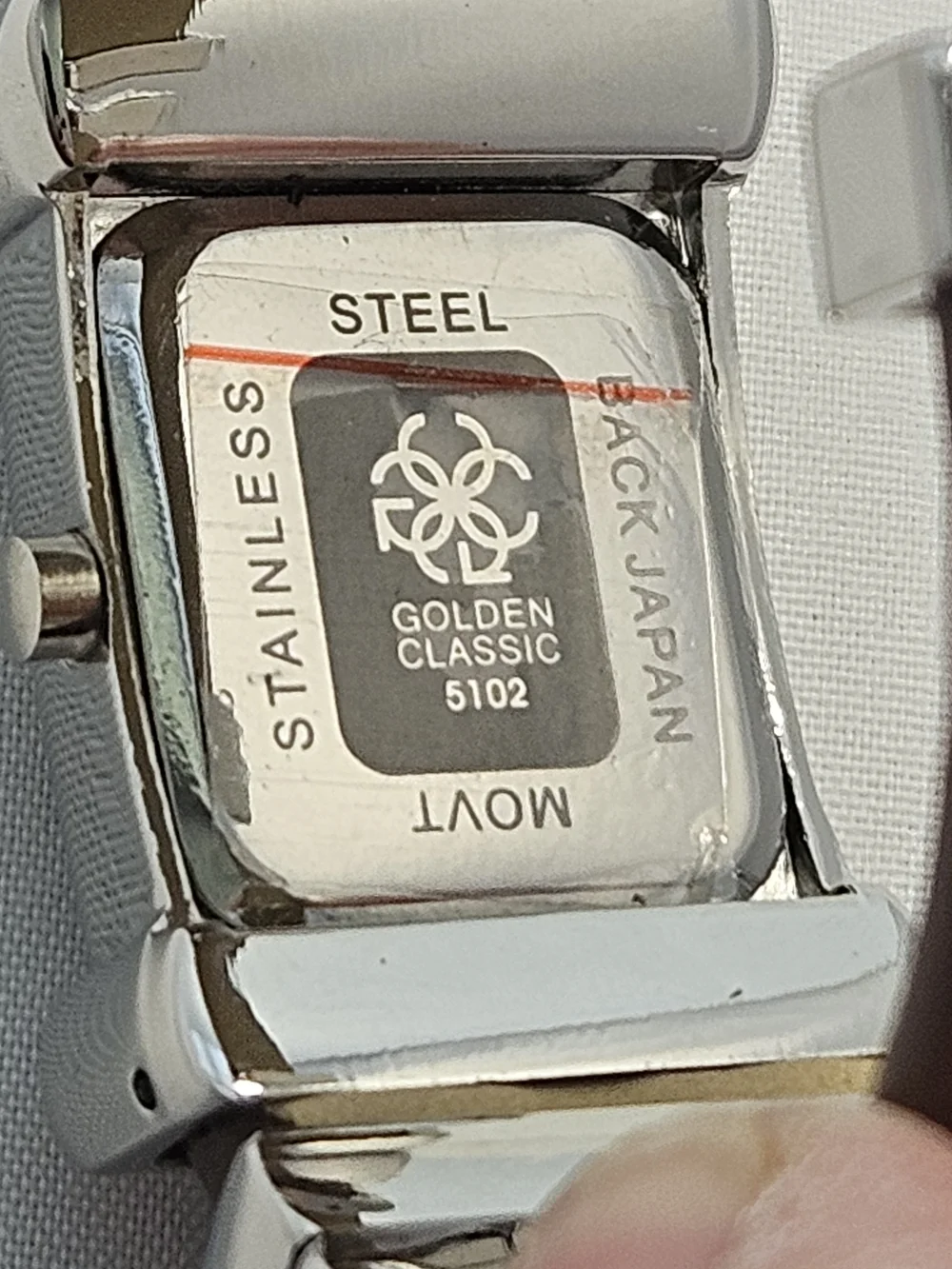 Golden Classic Women's Square Crystal Accent Watch
